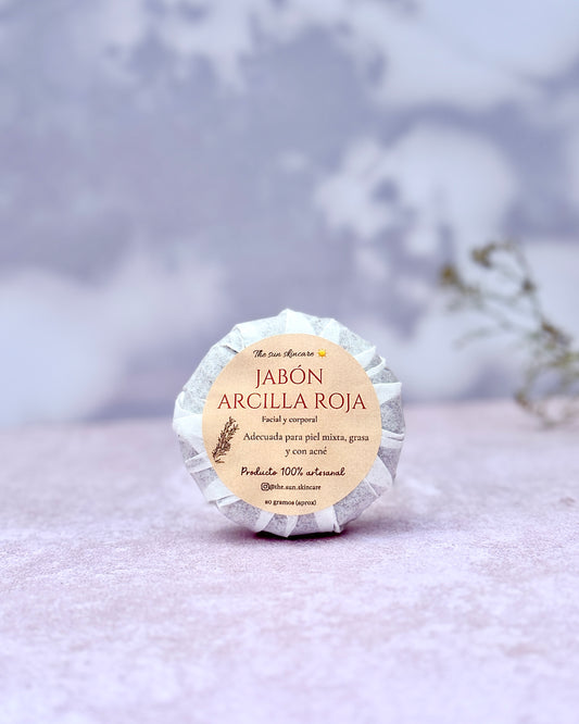 Jabon facial arcilla roja